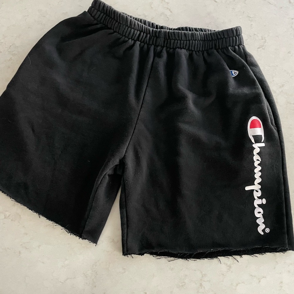 Black Vintage Cut-Off Sweatpants Shorts / Cotton Athletic Oversized Shorts